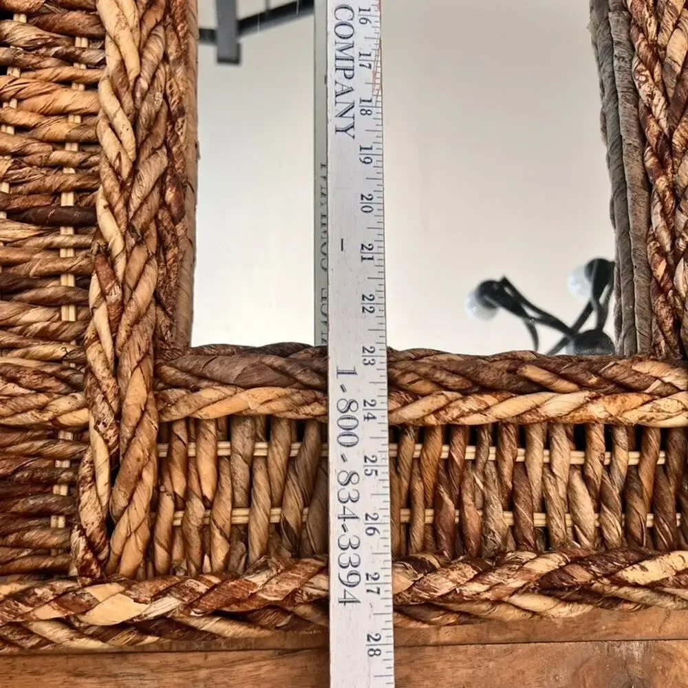 Rectangular Woven Rope Wall Mirror 27.5